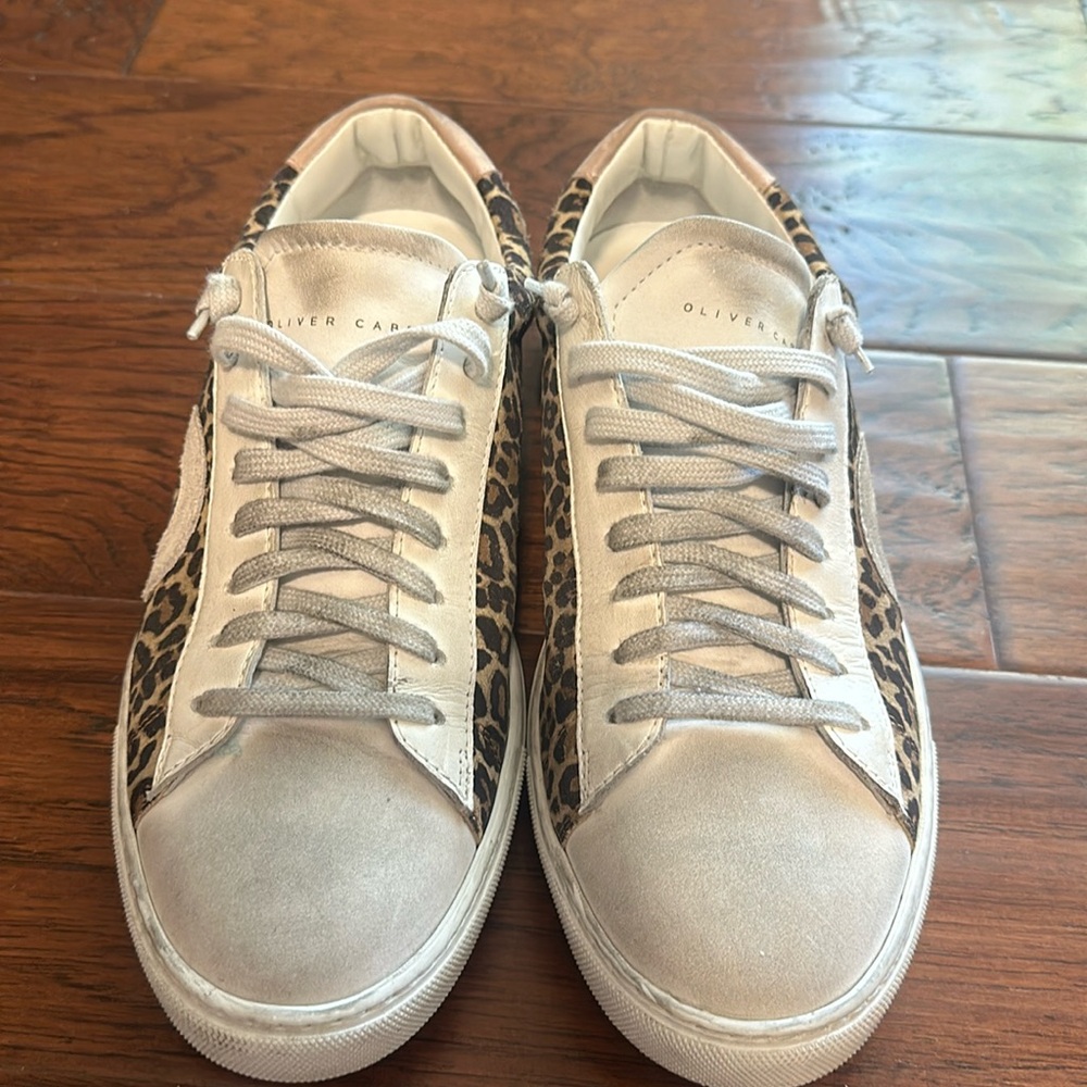 Women’s Italian leather Oliver Cabell size 39 sneakers in cheetah print